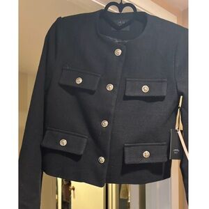 Iris Black Women's Blazer with Gold Buttons